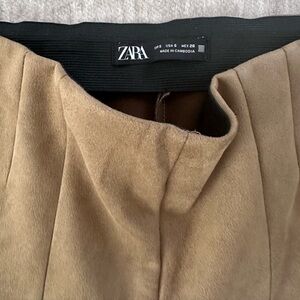 Zara brown ribbed suede trousers US small